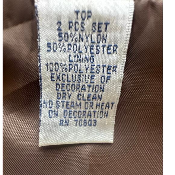 Jessica Howard Brown 20W Brocade Cropped
Open Bell Sleeve Holiday Jacket - Picture 3 of 7